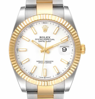 New Rolex Datejust 41 Steel Yellow Gold White Dial Mens Watch 126333
