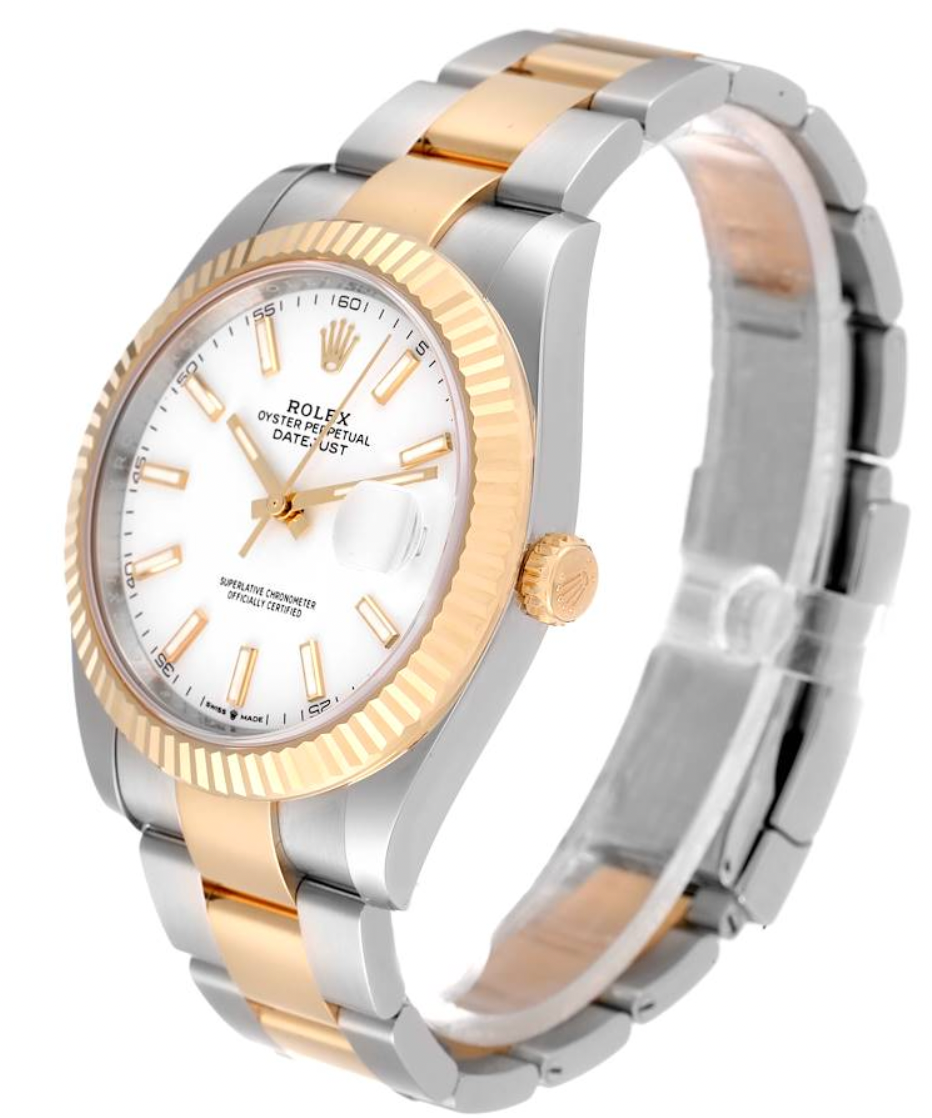 New Rolex Datejust 41 Steel Yellow Gold White Dial Mens Watch 126333