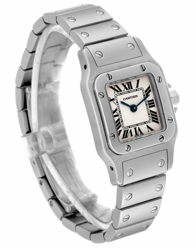 Pre-Owned Cartier Santos Galbee Small Silver Dial Steel Ladies Watch W20056D6